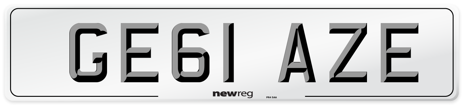 GE61 AZE Number Plate from New Reg